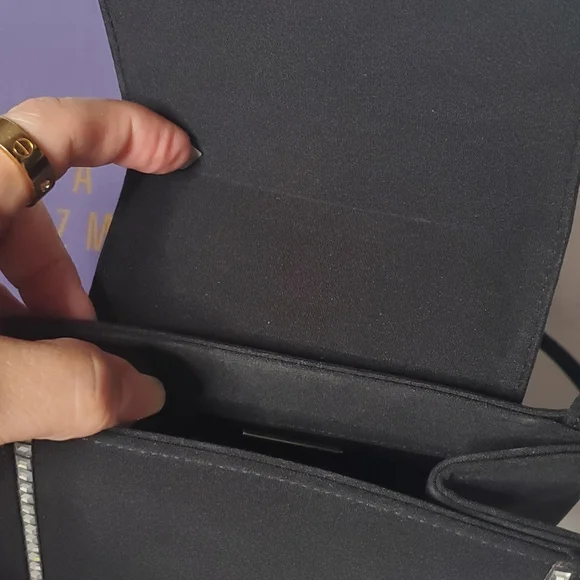 NWT STUART WEITZMAN-Small-black Fabric bag -magnetic snap crossbody evening bag - Picture 13 of 13